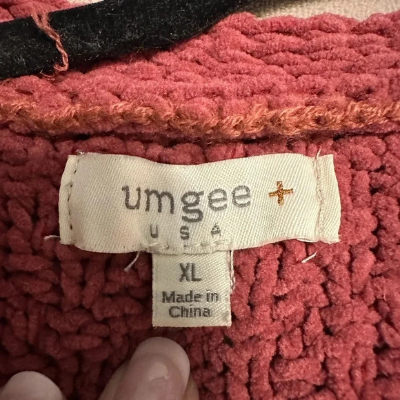 Umgee Chenille Cardigan Size XL Mauve Cozy Soft Warm Sweater Grandpa - Picture 3 of 9
